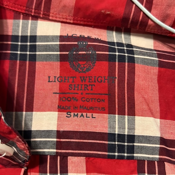 Red Jcrew button up lightweight long sleeve; size small - Picture 2 of 2